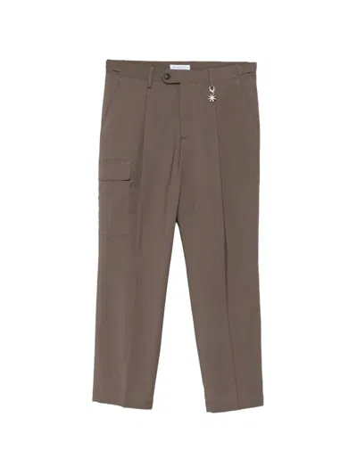 Manuel Ritz Pleated Trousers In Brown