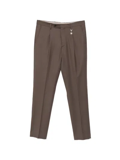Manuel Ritz Pleated Trousers In Brown