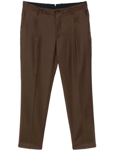 Manuel Ritz Pleated Trousers In Brown