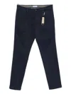Manuel Ritz Pleated Twill Chino Trousers In Blue