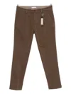 Manuel Ritz Pleated Twill Chino Trousers In Brown