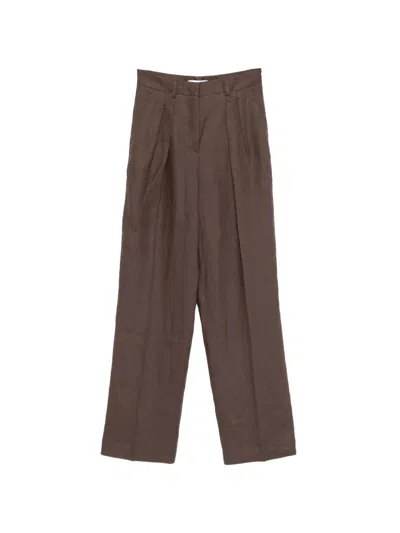 Manuel Ritz Pleated-detail Trousers In Brown