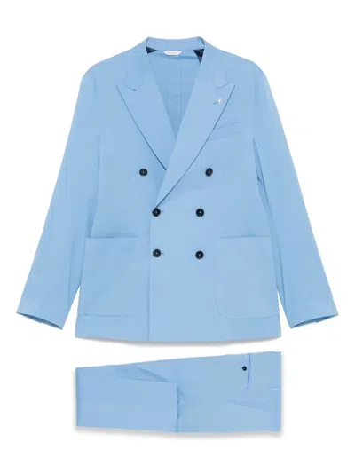 Manuel Ritz Poplin Suit In Blue
