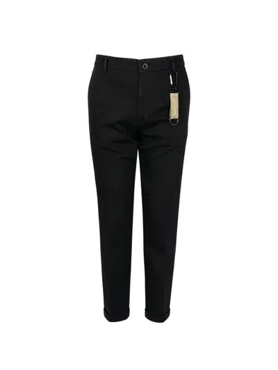 Manuel Ritz Pressed-crease Turned-up Trousers In Black