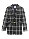 Manuel Ritz Prince Of Wales-check Blazer In Gray