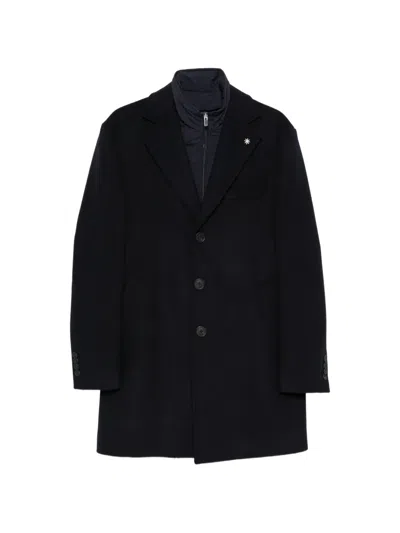 Manuel Ritz Removable-bib Notched-lapel Coat In Blue