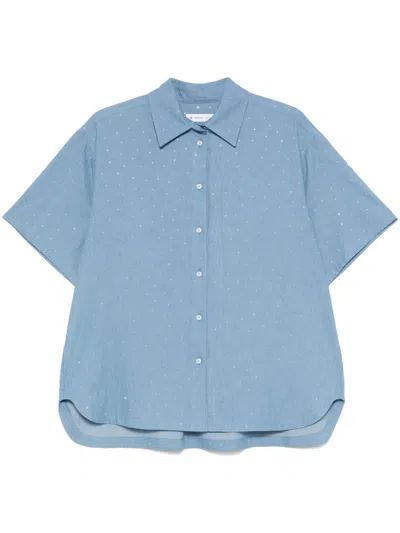 Manuel Ritz Rhinestone-embellished Shirt In Blue