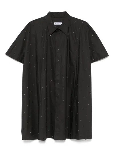Manuel Ritz Rhinestone-embellished Shirt Dress In Black