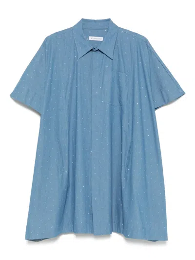Manuel Ritz Rhinestone-embellished Shirt Dress In Blue