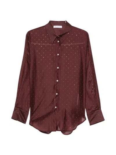 Manuel Ritz Rhinestone-embellished Long-sleeve Shirt In Red