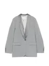 Manuel Ritz Satin-lapel Blazer In Gray
