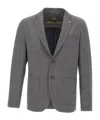 Manuel Ritz Houndstooth-pattern Blazer In Gray