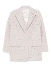 Manuel Ritz Sequin-embellished Bouclé Jacket In Neutral