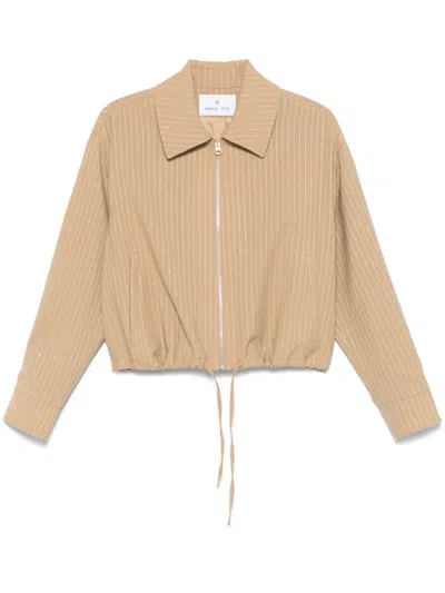 Manuel Ritz Sequin-embellished Jacket In Brown