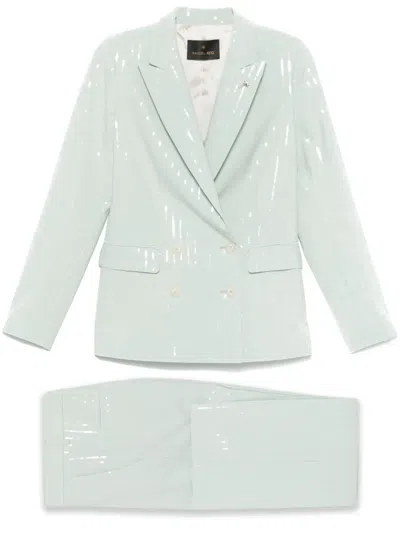 Manuel Ritz Sequin-embellished Suit In Grün