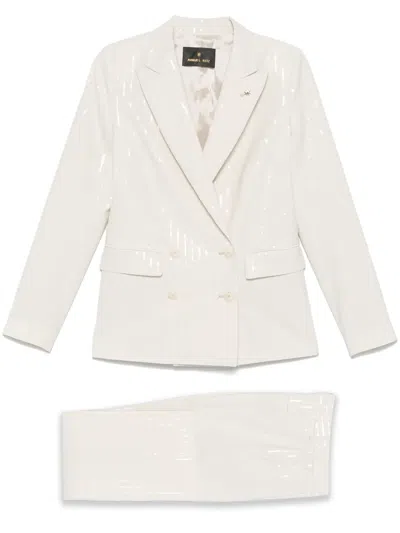 Manuel Ritz Sequin-embellished Suit In White