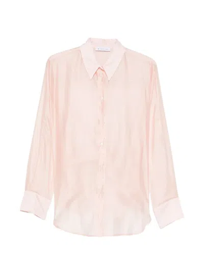 Manuel Ritz Sequin-embellished Semi-sheer Shirt In Pink