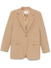 Manuel Ritz Sequinned Pinstripe Blazer In 中性色