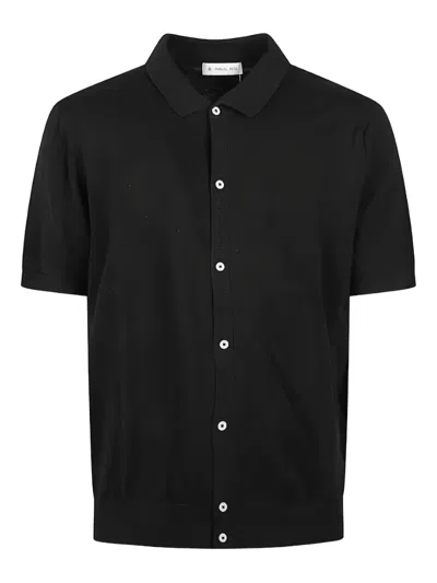Manuel Ritz Short-sleeves Button-front Shirt In Black