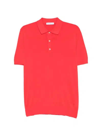 Manuel Ritz Short-sleeve Cotton Polo Shirt In Red