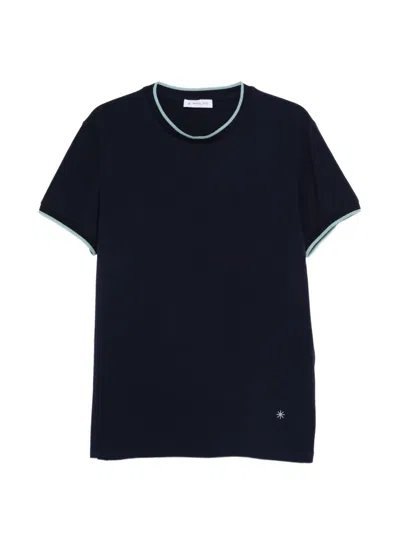 Manuel Ritz Shot-sleeve T-shirt In Blue