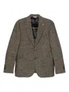Manuel Ritz Single-breasted Blazer In Brown