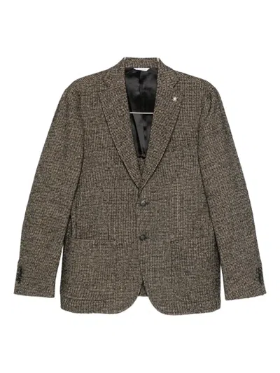 Manuel Ritz Single-breasted Blazer In Brown