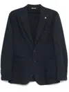 Manuel Ritz Navy Blue Single-breasted Blazer With English Rear Vents In Blue