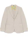 Manuel Ritz Light Brown Single Breasted Blazer In Neutral