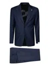 Manuel Ritz Single-breasted Suit In Blue