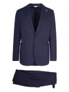 Manuel Ritz Single-breasted Suit In Blue