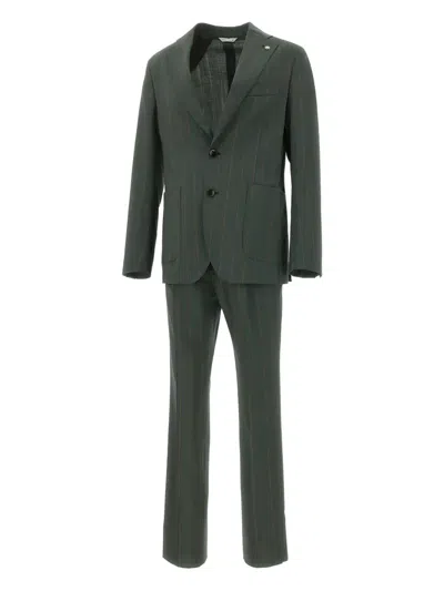 Manuel Ritz Single-breasted Suit In Green