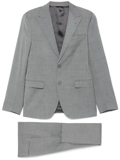 Manuel Ritz Single-breasted Suit In Grey
