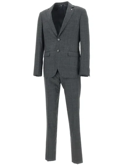 Manuel Ritz Single-breasted Suit In Grey