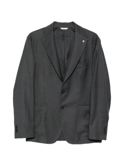 Manuel Ritz Single-breasted Blazer In Grey