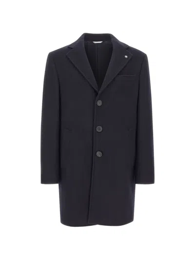 Manuel Ritz Single-breasted Coat In Blue