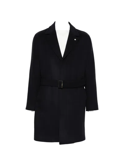 Manuel Ritz Single-breasted Coat In Blue