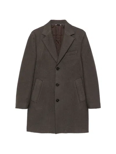 Manuel Ritz Single-breasted Notched-lapel Coat In Green