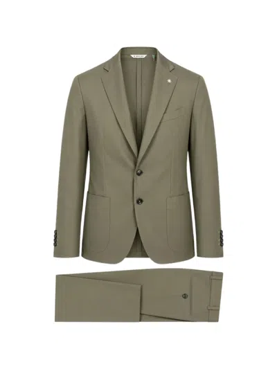 Manuel Ritz Single-breasted Notch-lapel Suit In Green