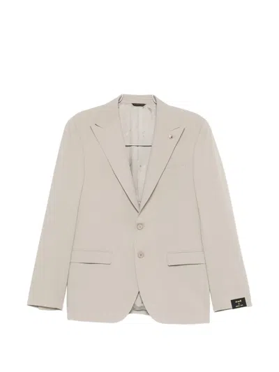 Manuel Ritz Single-breasted Peak-lapel Suit In Gray