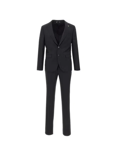 Manuel Ritz Single-breasted Slim-fit Suit In Black