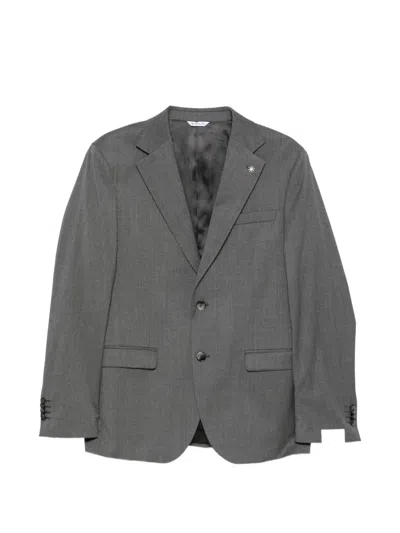 Manuel Ritz Single-breasted Suit In 그레이