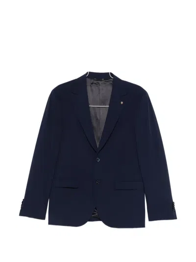 Manuel Ritz Single-breasted Suit In Blue