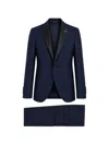 Manuel Ritz Single-breasted Suit In Blue