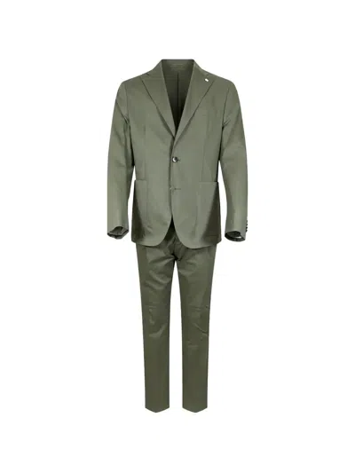 Manuel Ritz Single-breasted Suit In Green