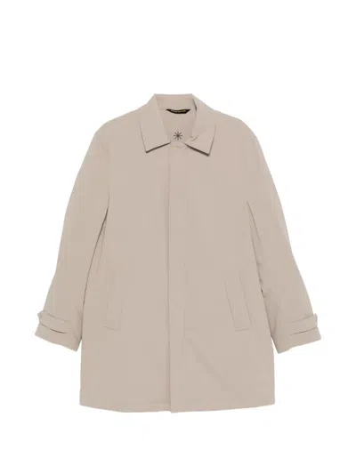Manuel Ritz Single-breasted Zip-up Coat In Brown