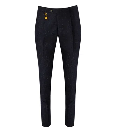 MANUEL RITZ MANUEL RITZ SLIM FIT MELANGE BLUE PANTS