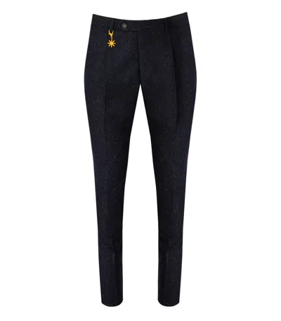 MANUEL RITZ SLIM FIT MELANGE BLUE PANTS