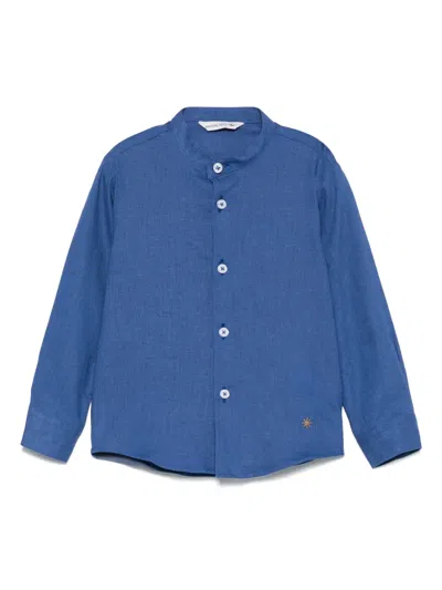 Manuel Ritz Babies' Slub-textured Shirt In Blue