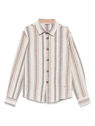 Manuel Ritz Kids' Stiped Shirt In Beige
